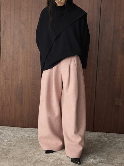 褶皺羊毛西裝寬褲11