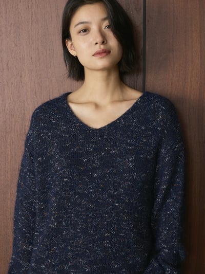 時髦雜色披肩羊毛上衣5