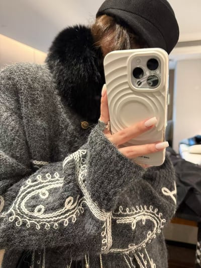 羊毛 2件式分開刺繡馬甲毛衣16