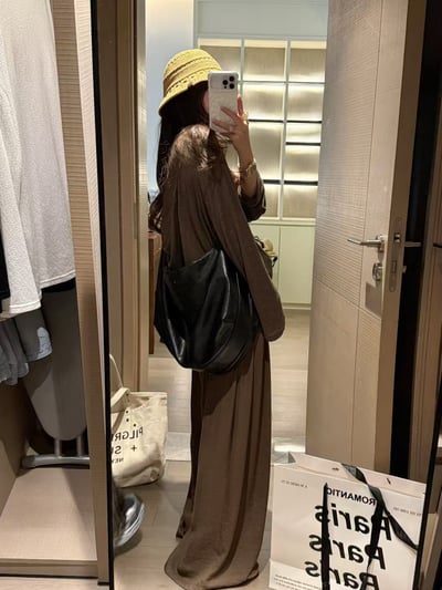 自帶肌理感抽繩斜紋天絲麻寬褲5