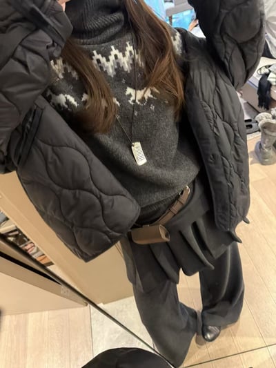 梨形磨毛喇叭百衛休閒褶11