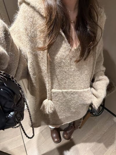 連帽毛球針織毛衣8