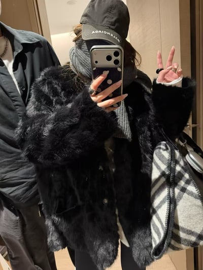 皮毛一體西裝領大衣8