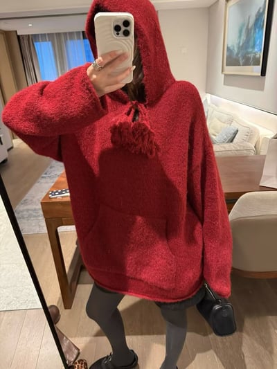 連帽毛球針織毛衣11