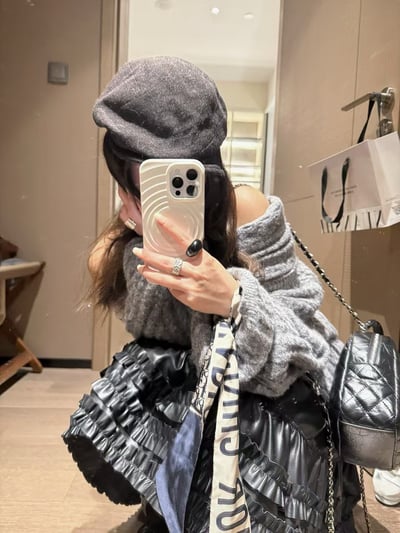 一字領麻花不對稱蝙輻袖10