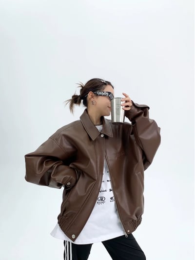 美拉德皮衣外套1