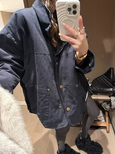 毛毛連帽派克夾棉夾克外套5