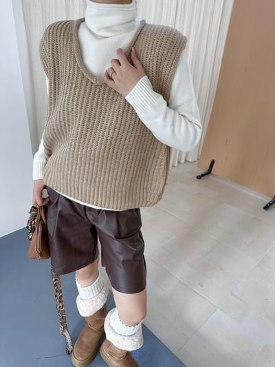 羊毛V領針織馬甲疊穿背心6