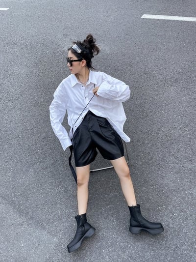 春秋不對稱顯瘦襯衫女設計感上衣11