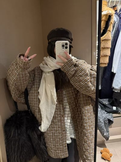 夾棉格子萊賽爾衫棉襯衣外套11