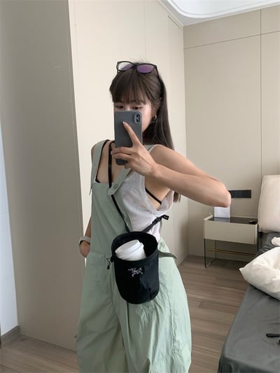 大推~夏款寬鬆闊腿工裝背帶褲清爽休閒長褲8