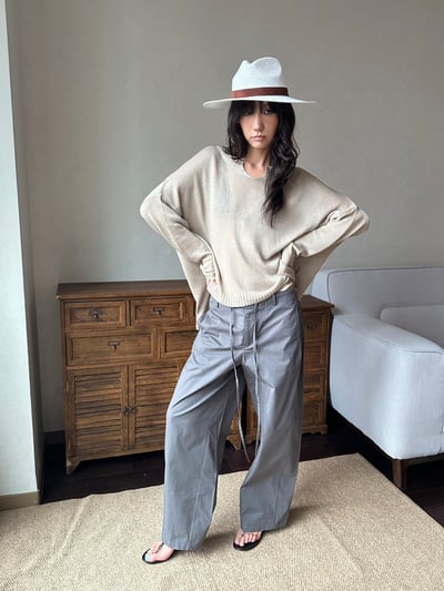 V領亞麻不規則針織鏤空罩衫6