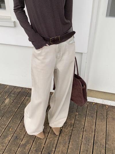 廢土髒洗牛褲天絲高腰牛仔褲5