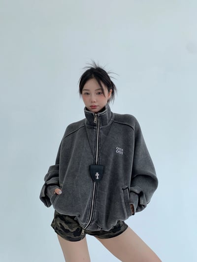 短板做舊寬鬆美式外套1