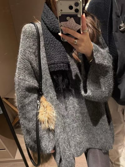 寬袖圓領毛衣15