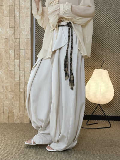 垂墜流動休閒褲輕盈長褲2