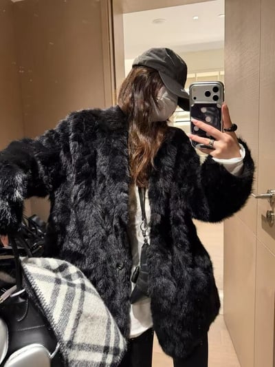 皮毛一體西裝領大衣4