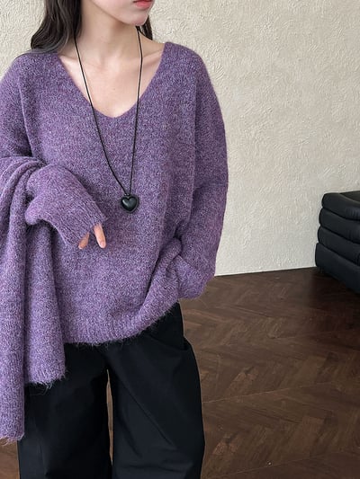 慵懶披肩兩件套長袖針織上衣6