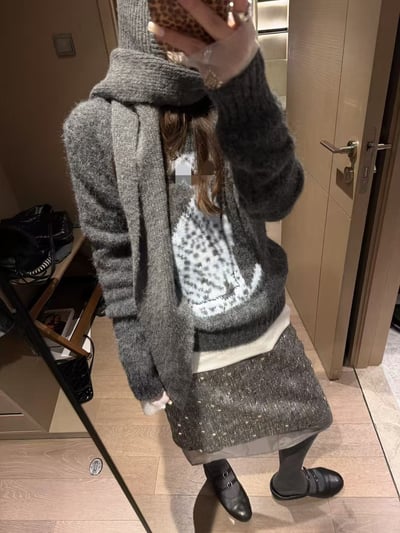 長袖針織上衣貓咪毛衣2