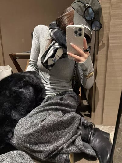 彈力半高領排扣抓絨亨利領T恤6