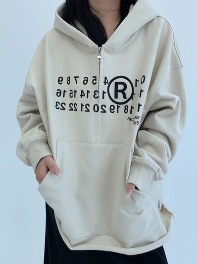 半拉鍊加厚連帽衛衣2