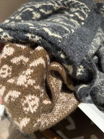 駱駝毛翻領費爾島開衫毛衣16