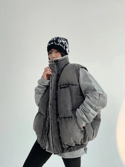 寬鬆加厚做舊牛仔背心3