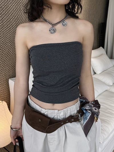 修身顯瘦抹胸背心上衣6