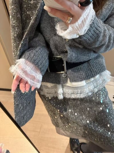 立體刺繡蕾絲長袖t恤11