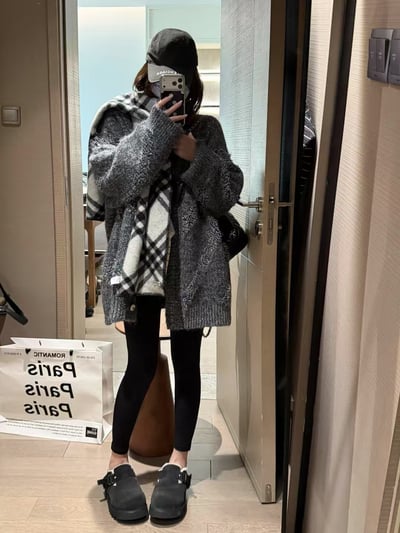 含毛羊駝流蘇毛衣大開衫18