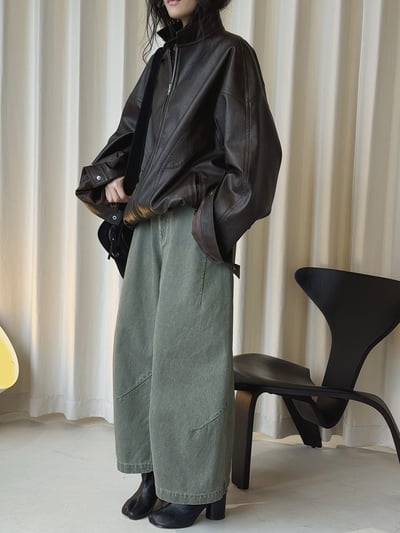 半鬆緊腰立體輪廓七分褲8