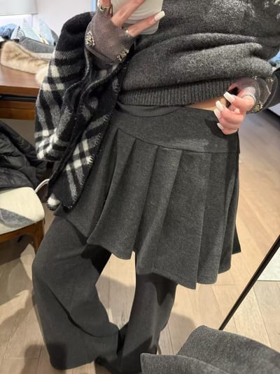 梨形磨毛喇叭百衛休閒褶6