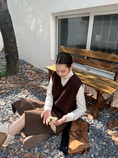 羊毛V領針織馬甲疊穿背心16