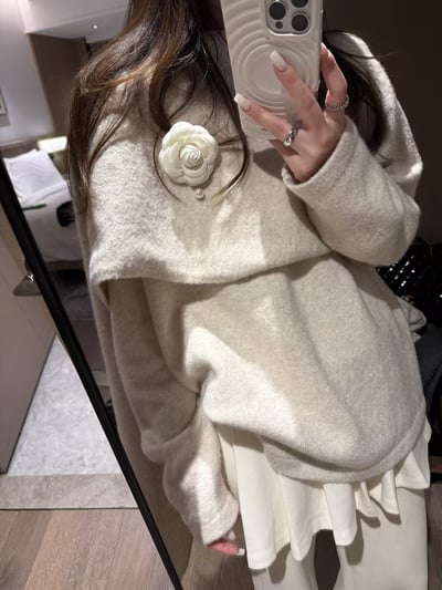 駱駝毛軟糯斗篷披肩毛衣5