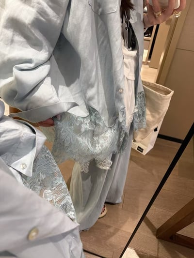 絲亞麻長袖蕾絲拼接防曬罩衫7