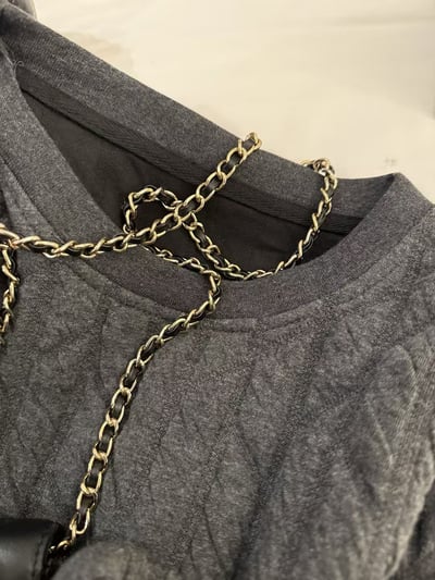 圓領夾絲綿坑條絎棉套裝12