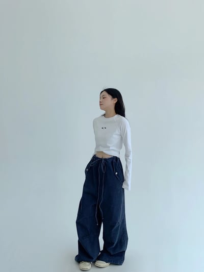 美式復古直筒闊腿褲4