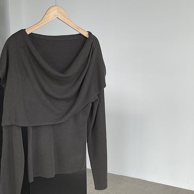 韓系氛圍感針織兩件套上衣8