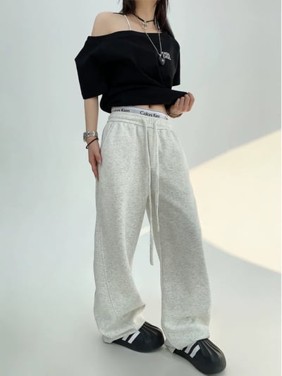 顯瘦鬆緊顯瘦彎刀棉褲4