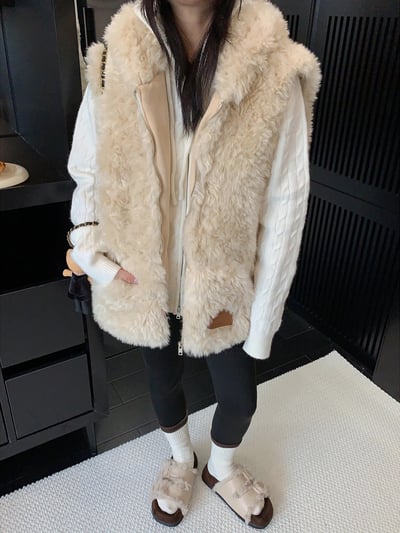 軟糯毛毛絨感背心外套4