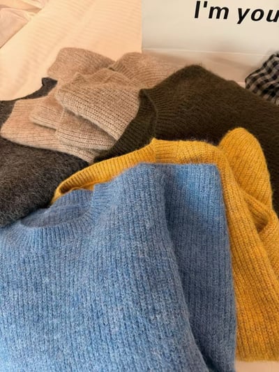 寬袖圓領毛衣18