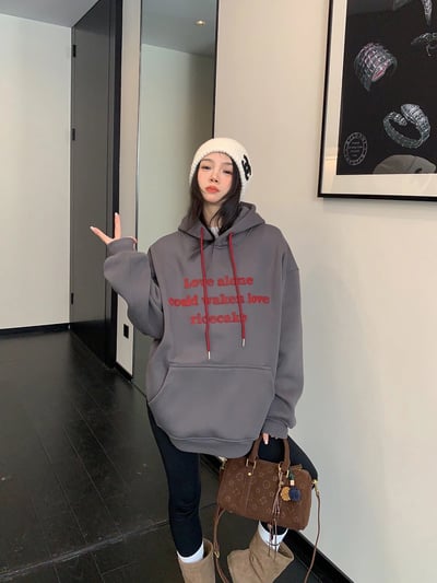 美式加絨oversize寬鬆上衣3