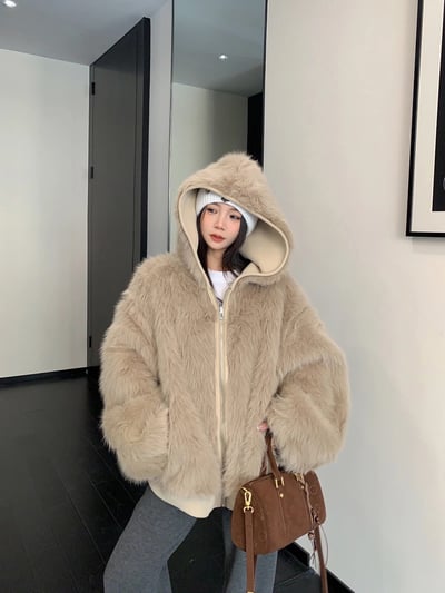 短款洋氣雙面重磅加厚連帽外套3