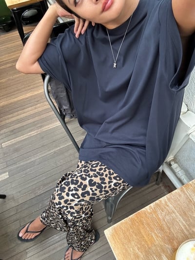 入秋鬆緊腰彈性豹紋褲薄款長褲垂感休閒直筒褲7