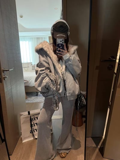 兩面穿皮草衛衣棉外套7