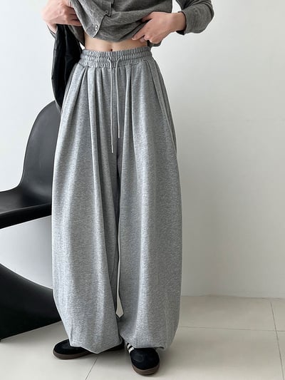 美式運動高腰闊腿褲1