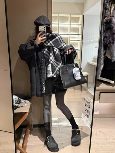 夾棉格子萊賽爾衫棉襯衣外套4