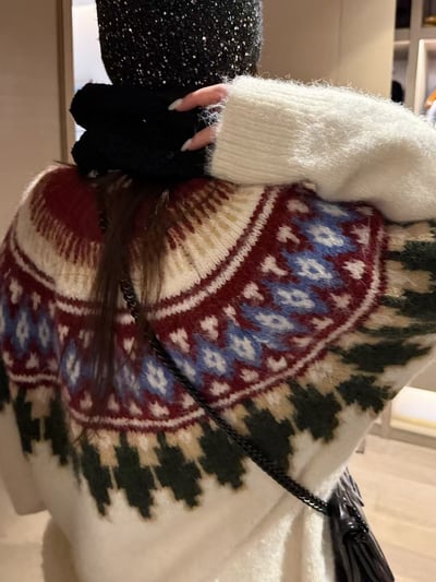 氛圍費爾島長袖毛衣短裙套裝3