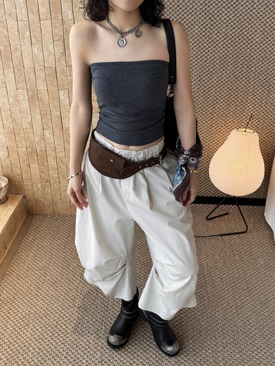 修身顯瘦抹胸背心上衣3