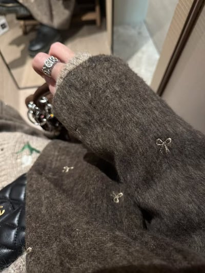 蝴蝶結毛呢半身裙西裝外套套裝14